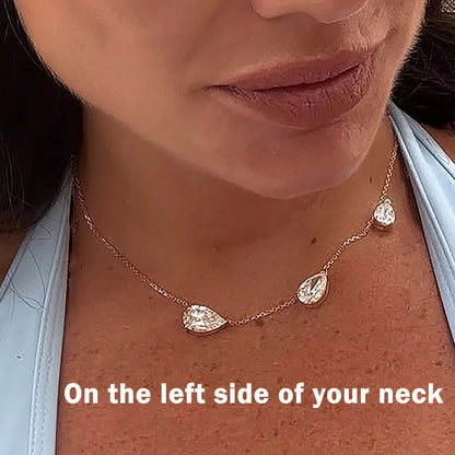 3-Stones Waterdrop Moissanite Pendant Necklace for Women 925 Silver 4-3-2Carat East West Pear Cut Diamond Neckchain Fine Jewelry